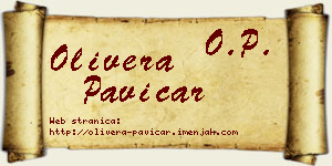 Olivera Pavičar vizit kartica